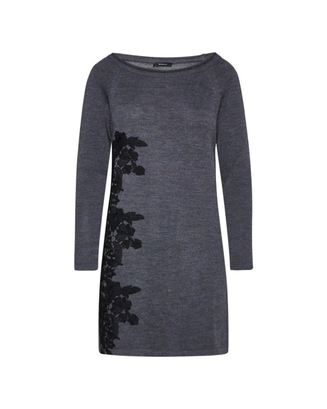 Abito con dettaglio fiori ANTRACITE IRONICA XXL