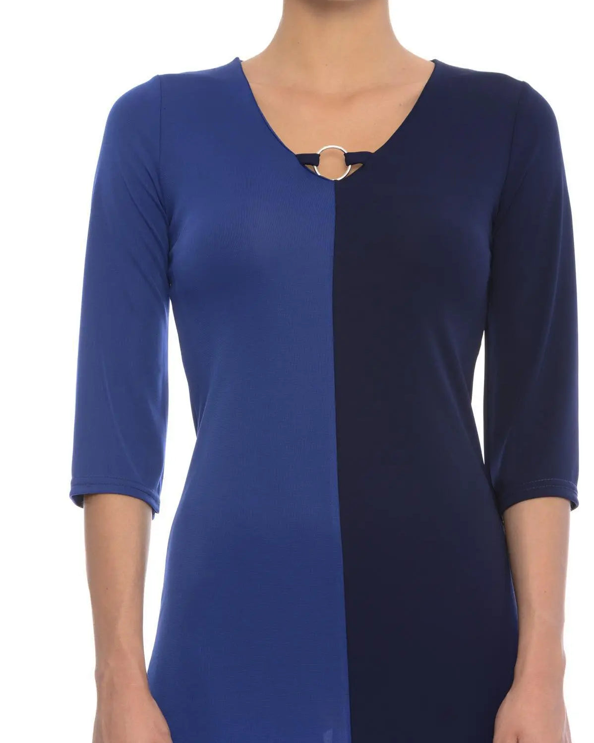 Abito con fibia su scollo a V ROYAL-BLU IRONICA