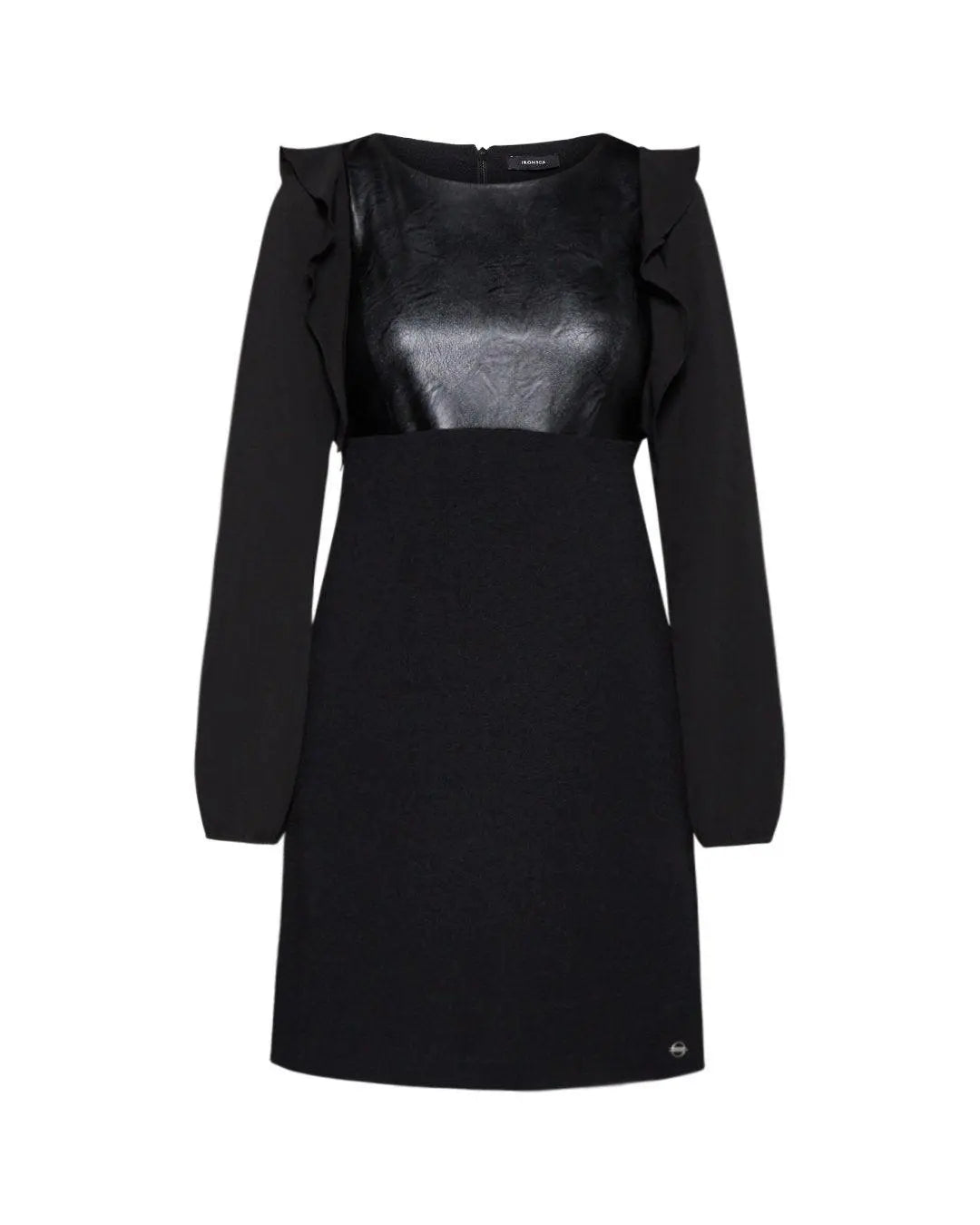 Abito con inserti in ecopelle NERO IRONICA 3XL