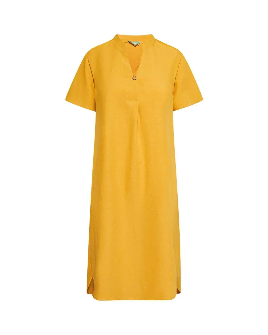 Abito coreana in misto lino/viscosa SENAPE DORABELLA