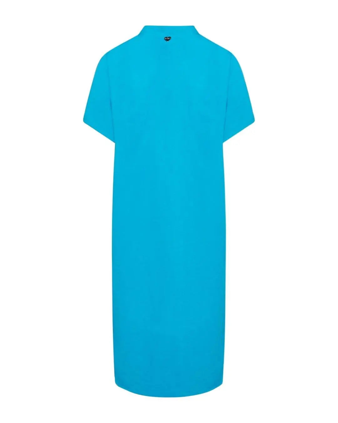 Abito coreana in misto lino/viscosa TURCHESE DORABELLA