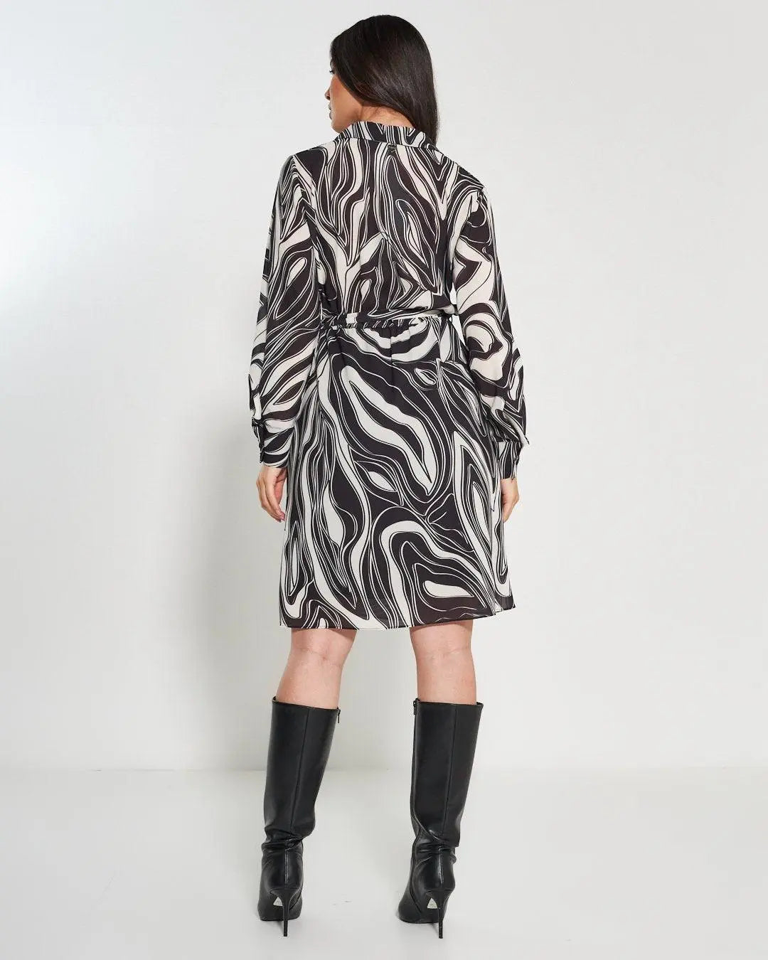 Abito fantasia astratta NERO DORABELLA