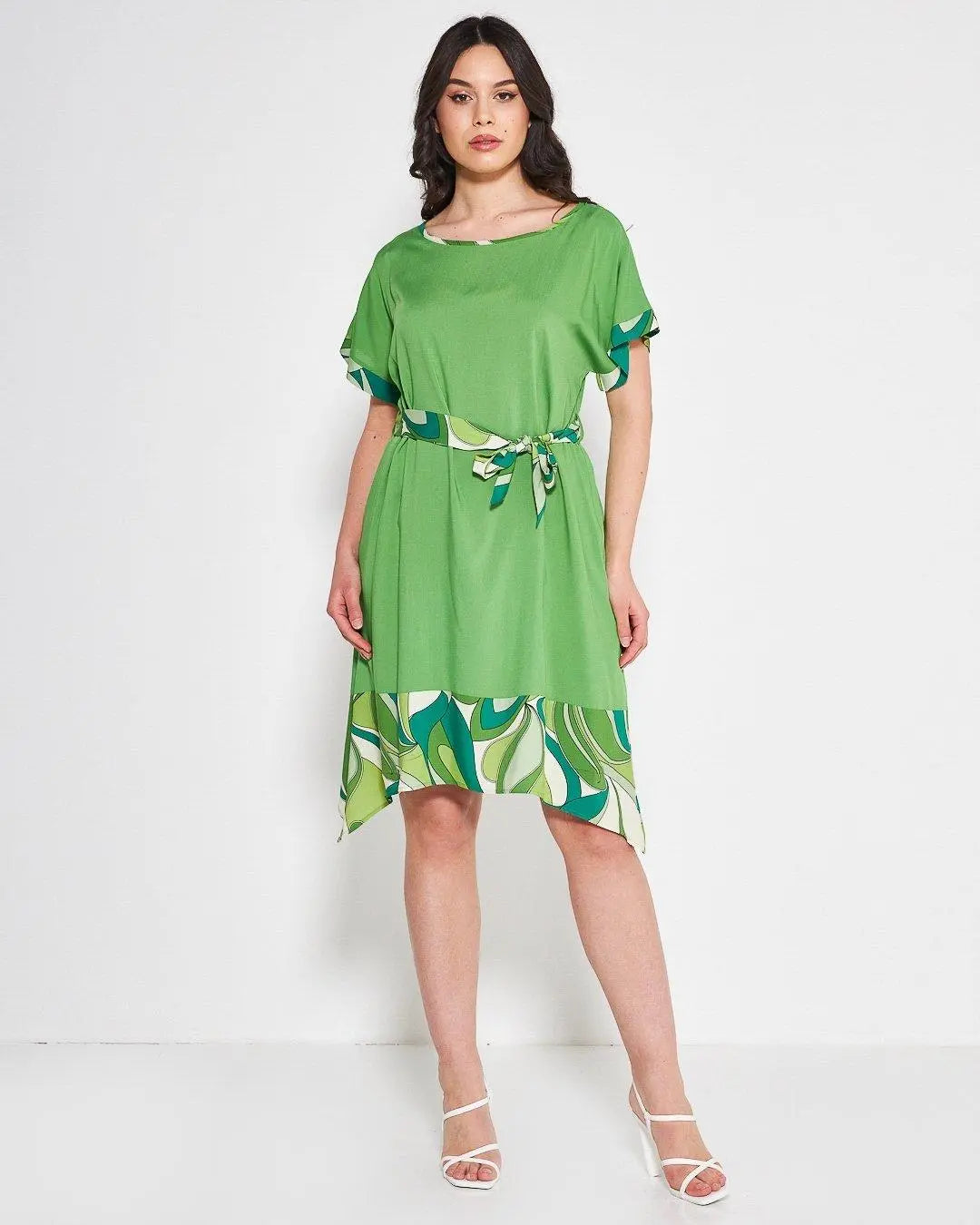 Abito fantasia cachemire VERDE MELA DORABELLA