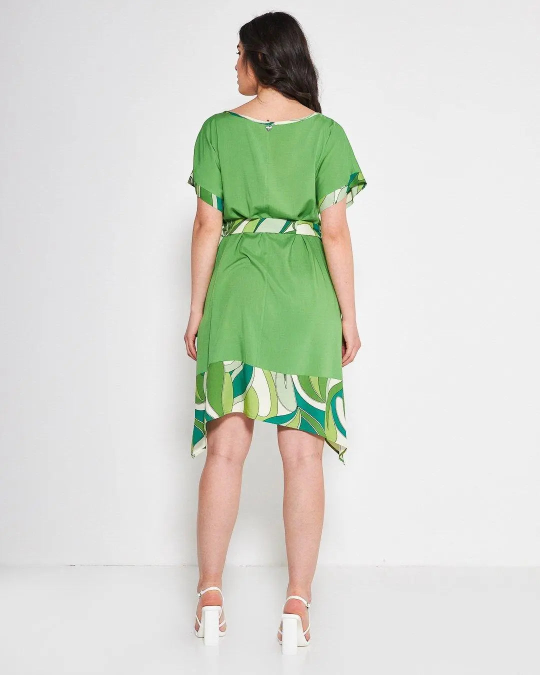 Abito fantasia cachemire VERDE MELA DORABELLA