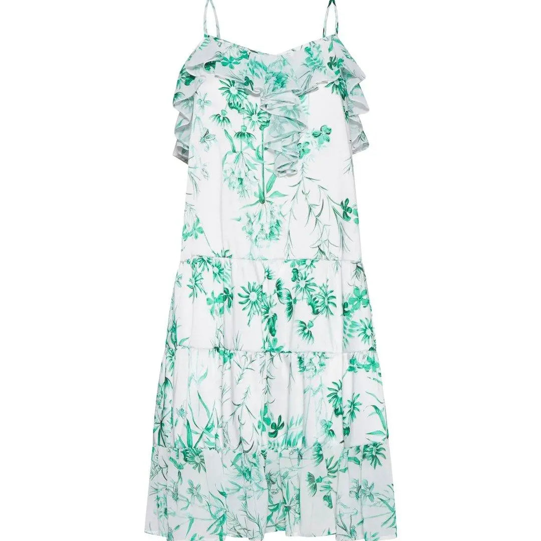 Abito fantasia floreale BIANCO-VERDE IRONICA