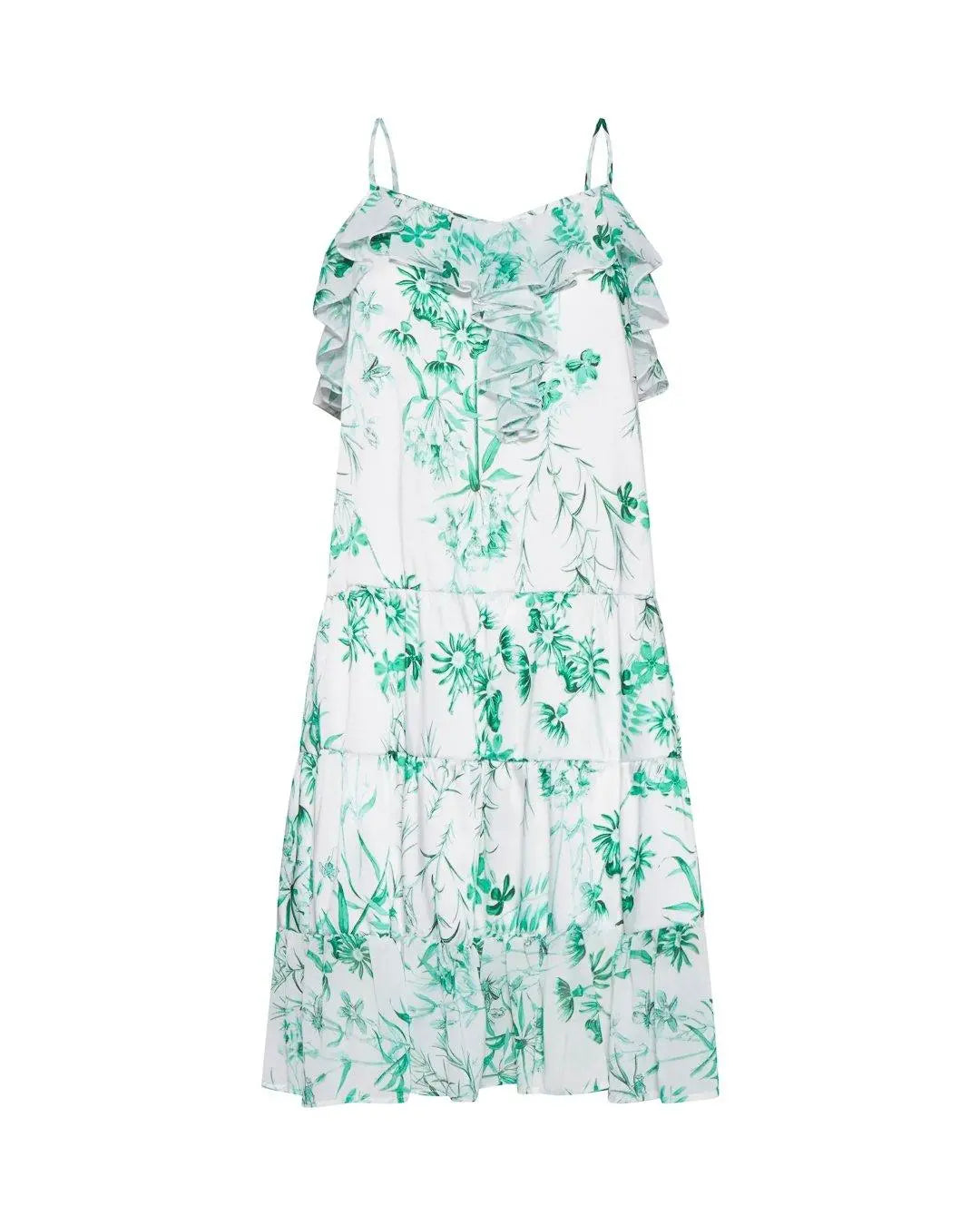 Abito fantasia floreale BIANCO-VERDE IRONICA