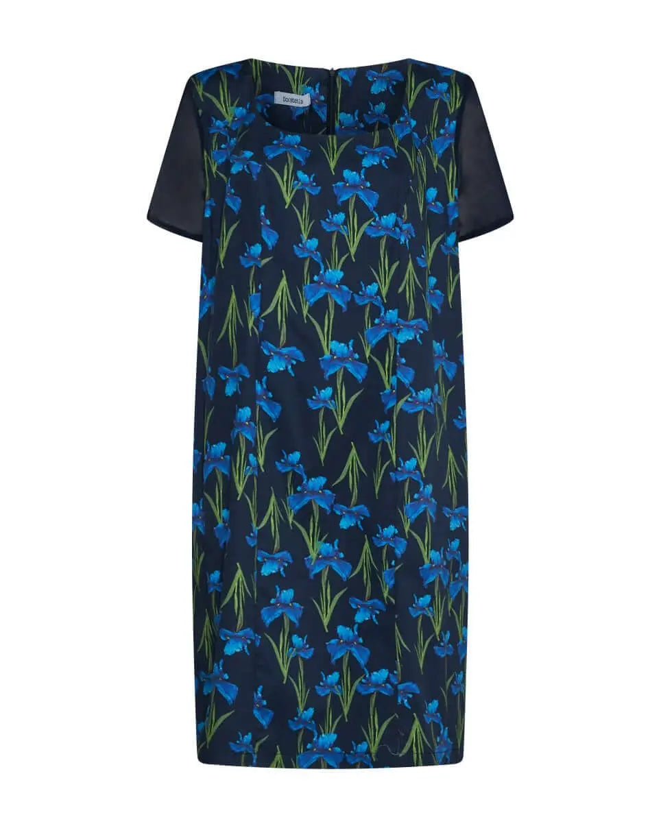 Abito in fantasia fiori NERO-BLU DORABELLA PIU' 53