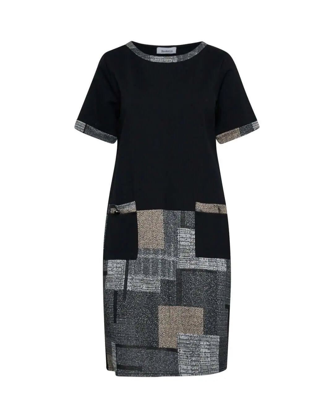 Abito in fantasia patchwork NERO DORABELLA XXL