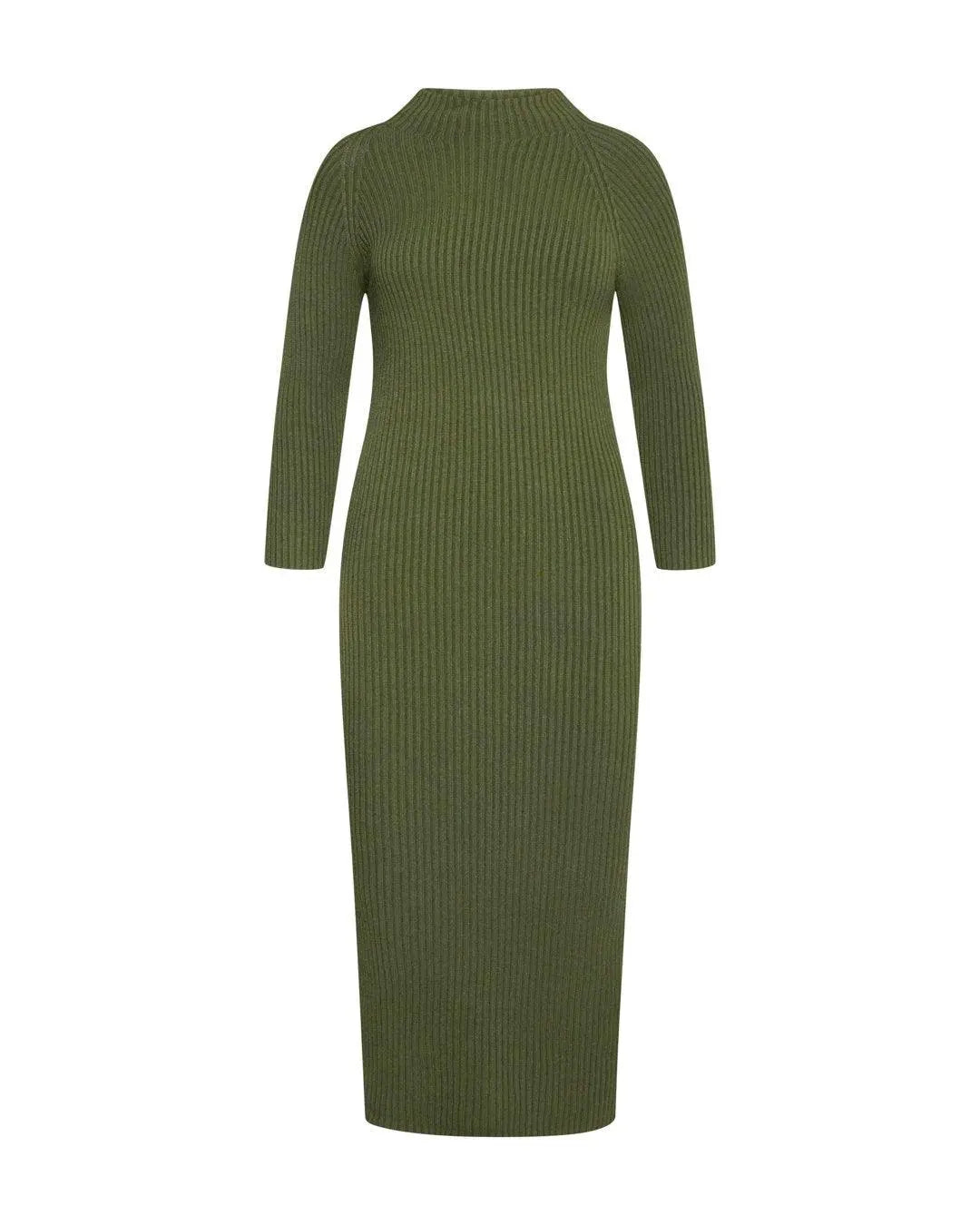 Abito in maglia costine VERDE BOSCO IRONICA