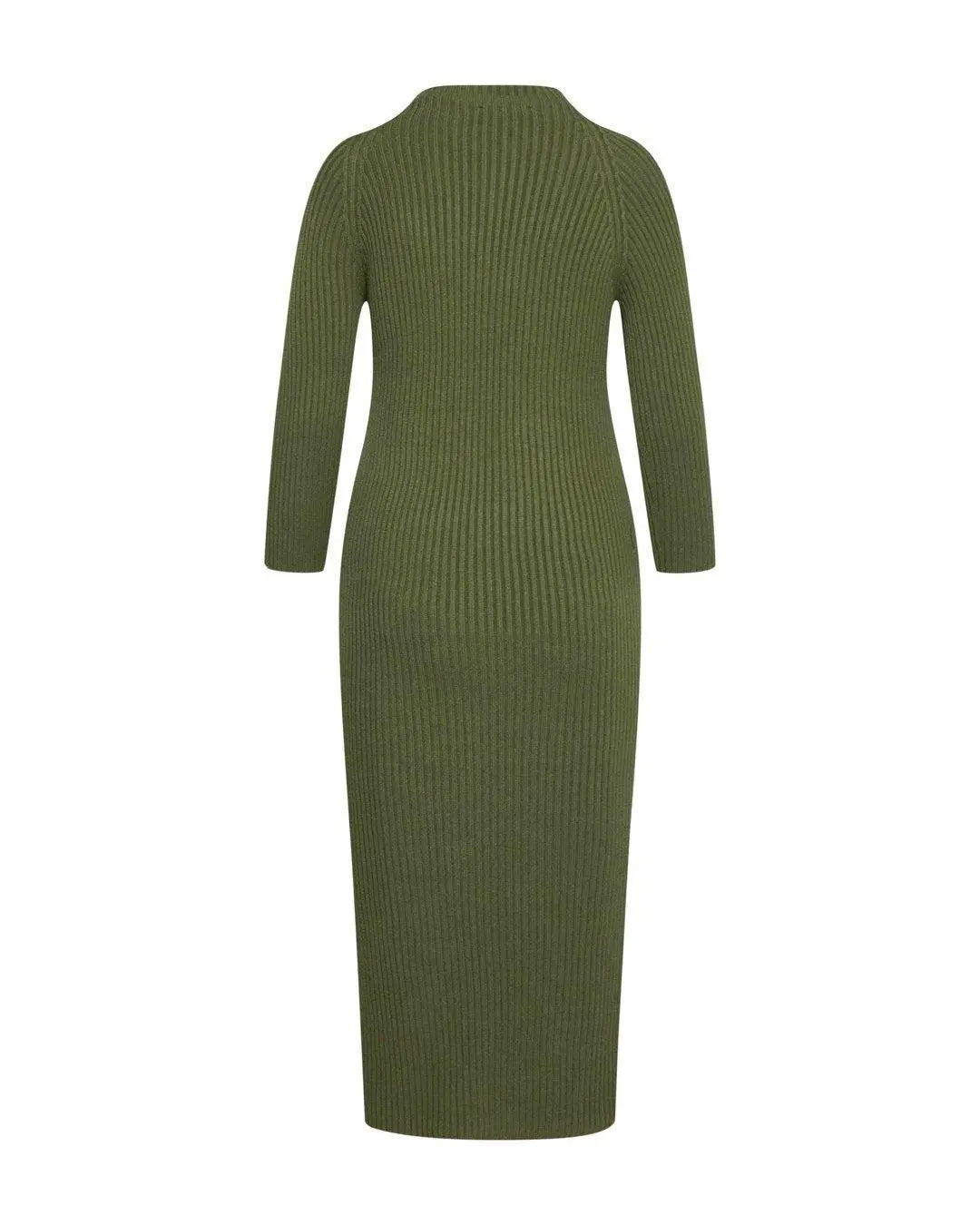 Abito in maglia costine VERDE BOSCO IRONICA