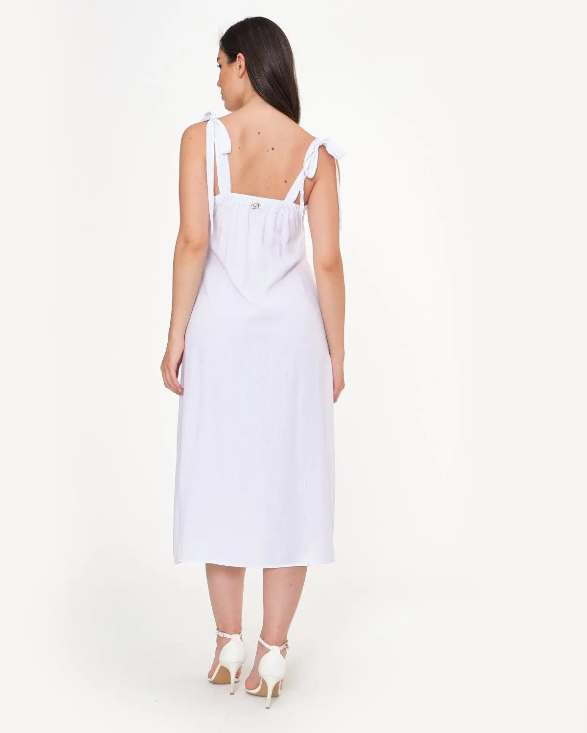 Abito lungo con bretelle regolabili BIANCO DORABELLA