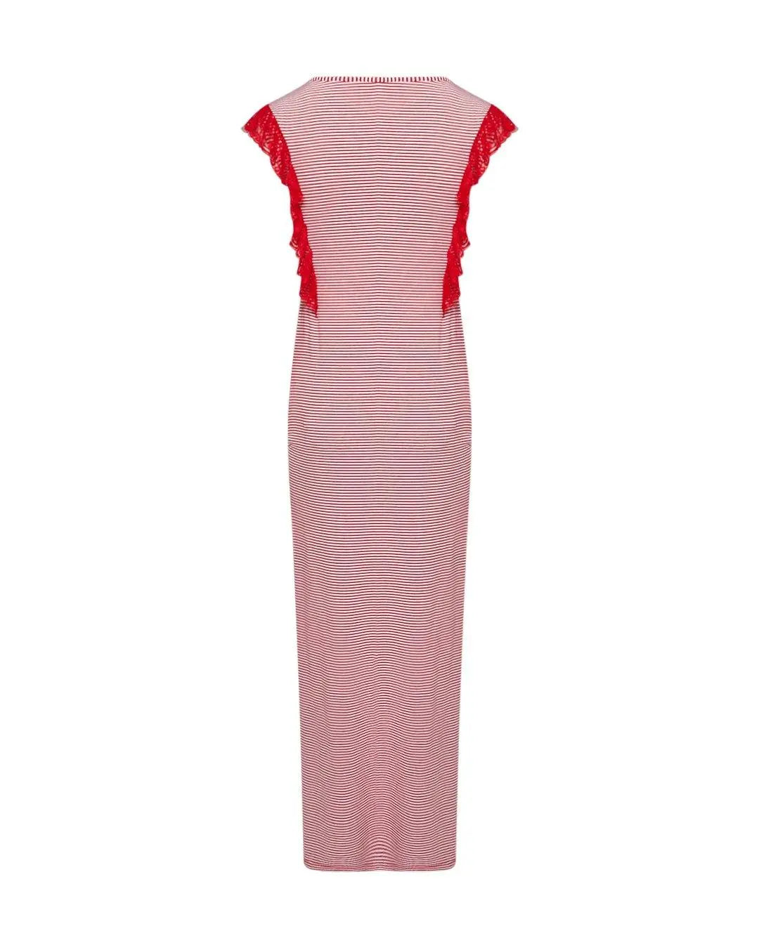 Abito lungo fantasia righe BIANCO-ROSSO IRONICA