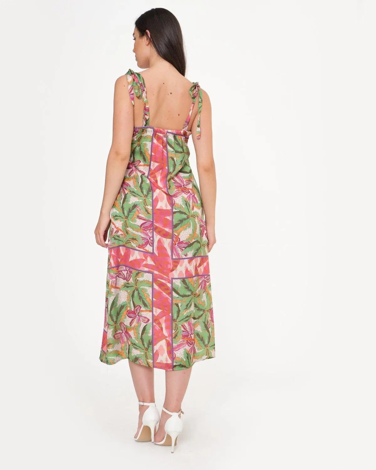 Abito lungo in fantasia VERDE DORABELLA