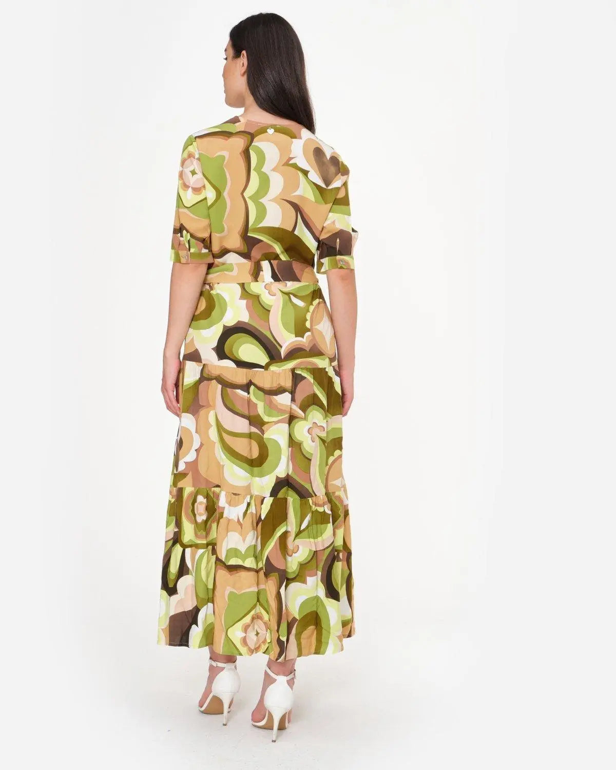 Abito lungo in fantasia VERDE DORABELLA