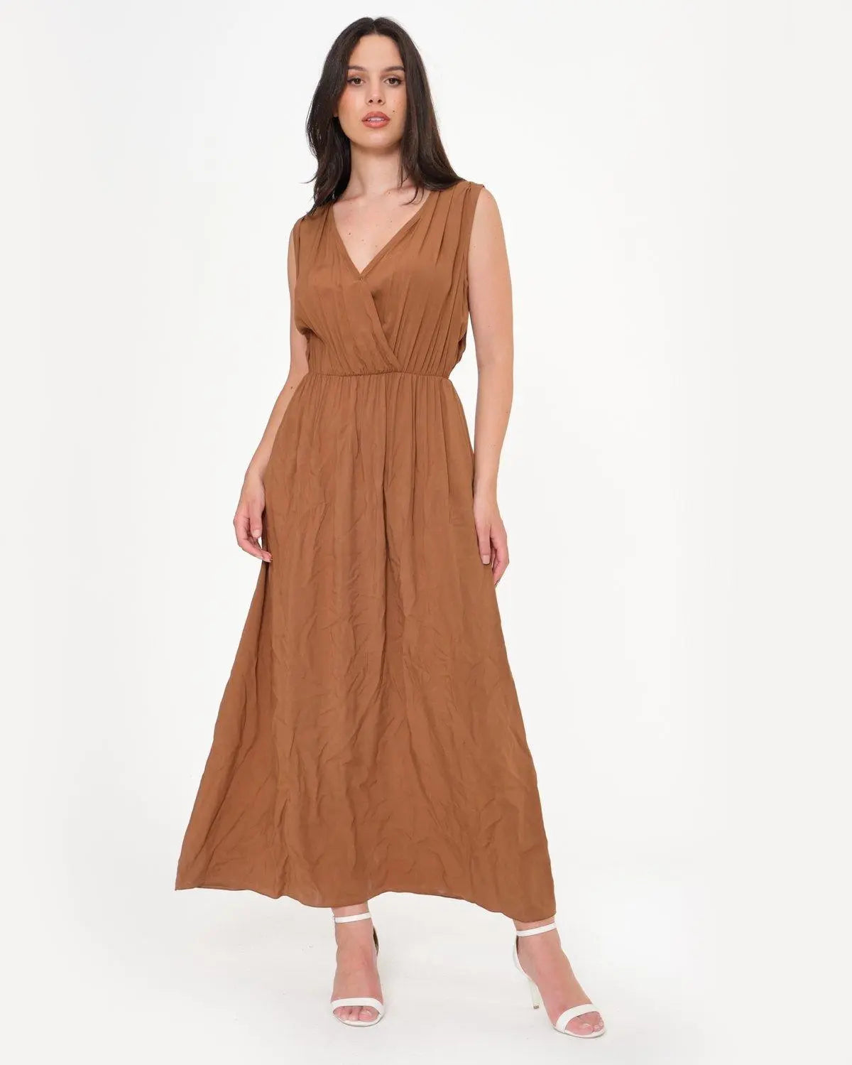 Abito lungo unito TABACCO DORABELLA XXL