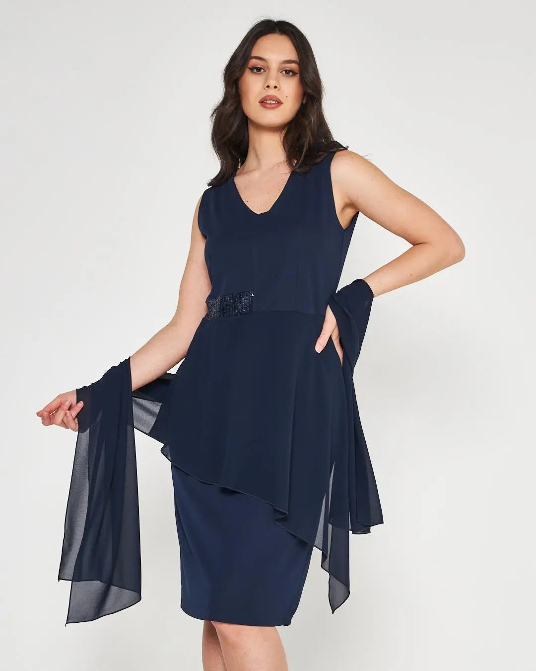 Abito paillettes Blu DORABELLA COUTURE XXL