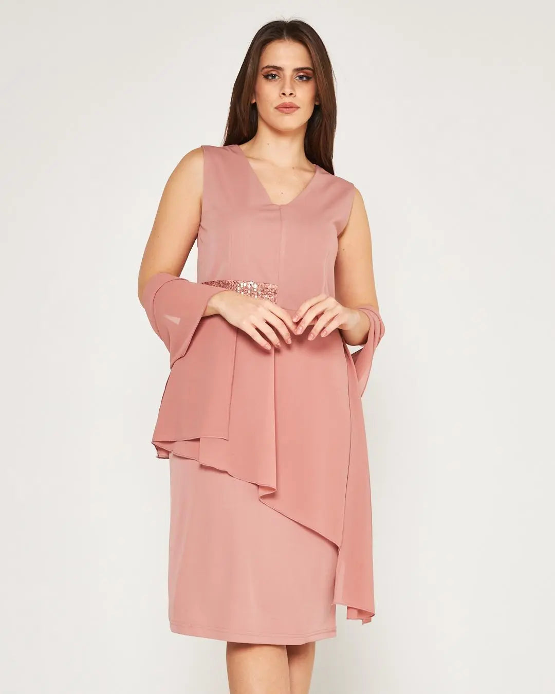 Abito paillettes Rosa DORABELLA COUTURE XXL