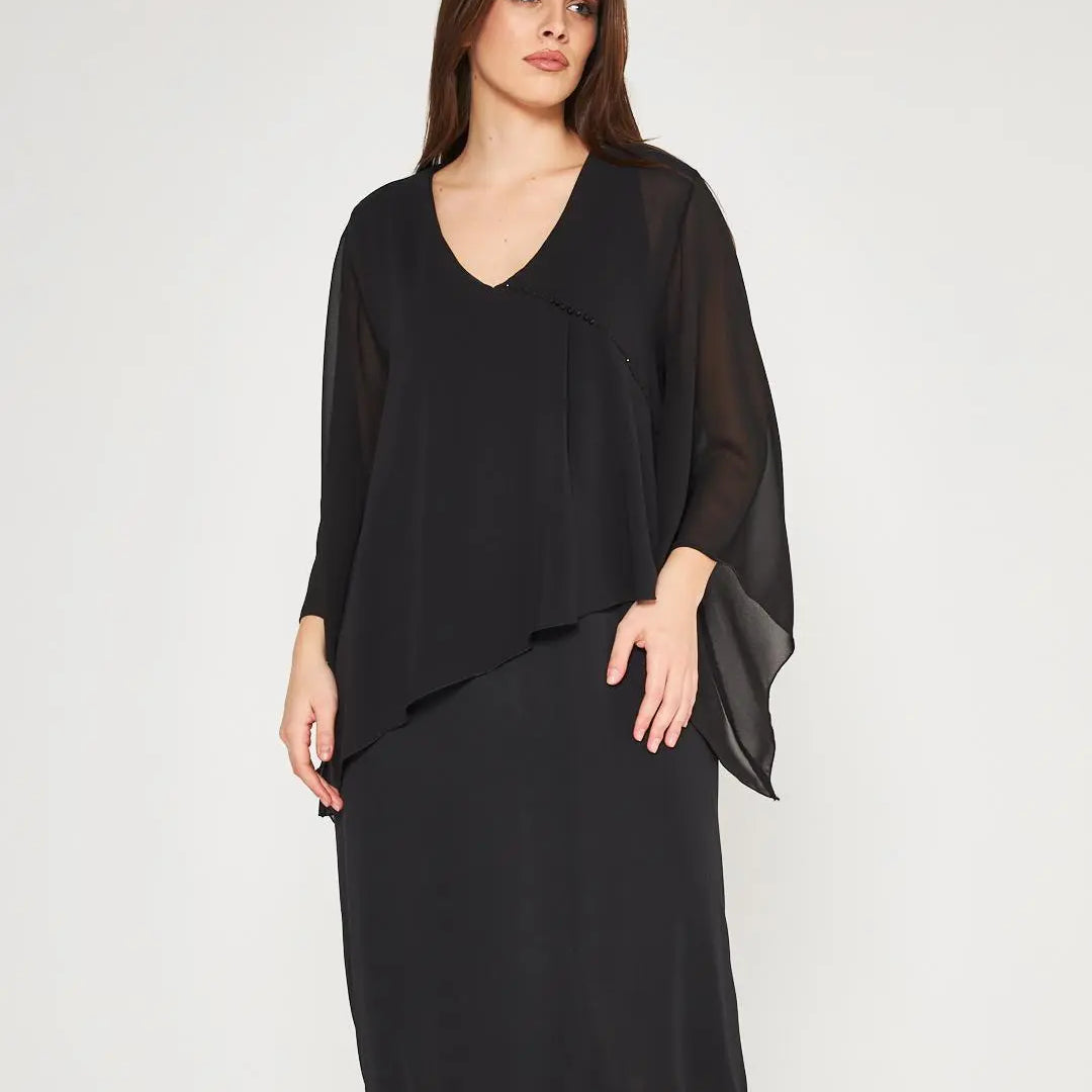 Abito perlina NERO DORABELLA COUTURE PIÙ 49