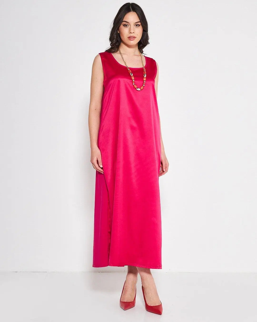Abito raso unito FUXIA DORABELLA XXL