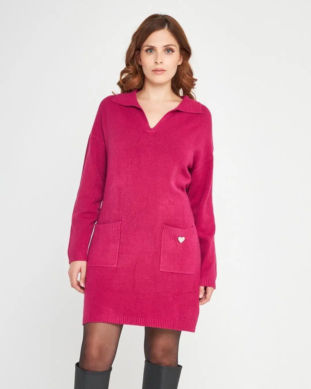 Abito scollo a V MAGENTA DORABELLA