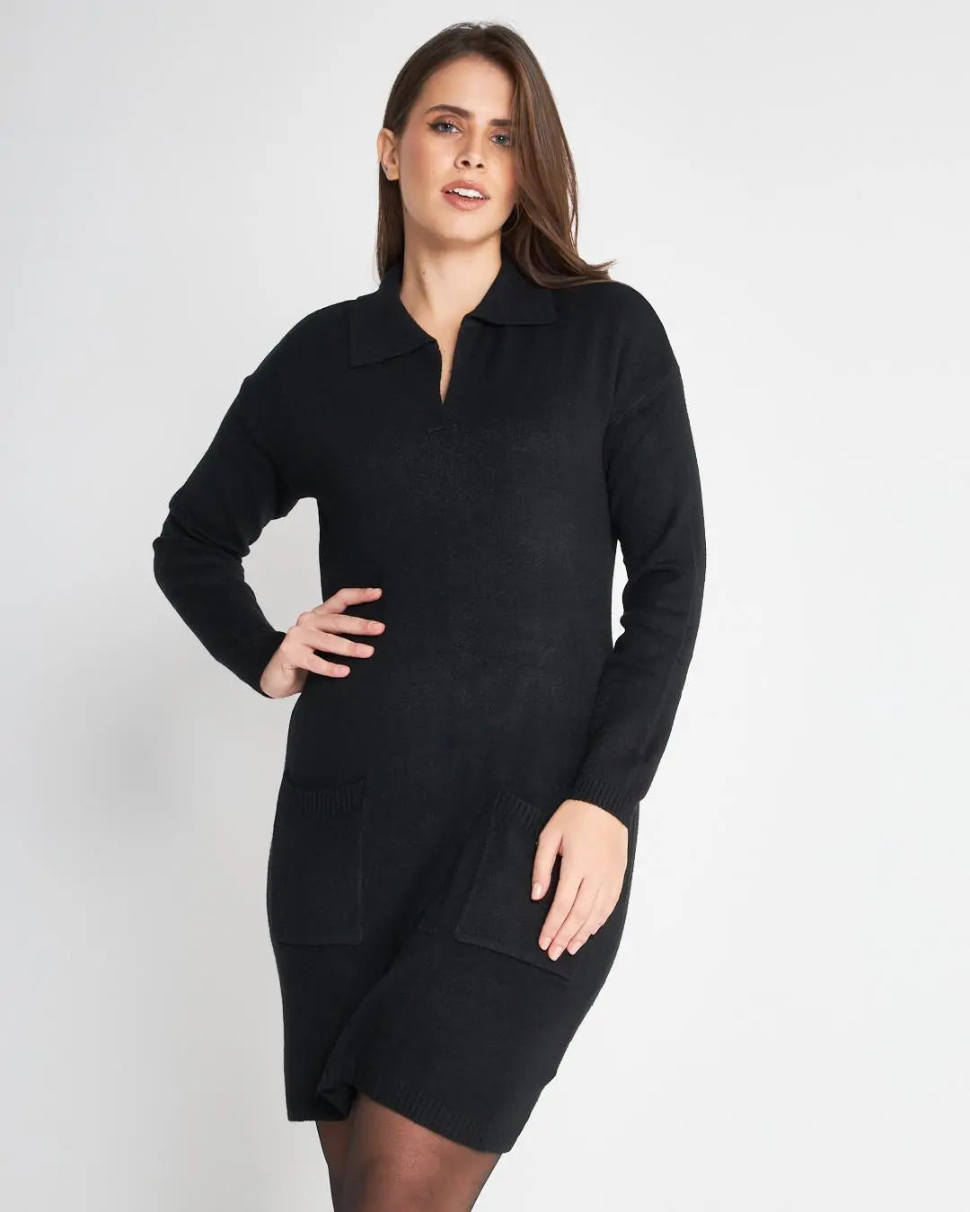 Abito scollo a V NERO DORABELLA