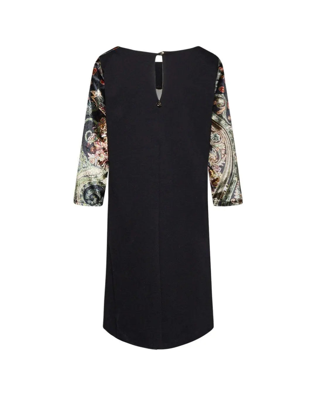 Abito stampa paisley NERO-VERDE DORABELLA