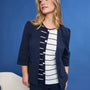 Blazer corto senza revers in jersey punto Milano elasticizzato di misto cotone BLU DORABELLA 54