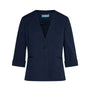 Blazer corto senza revers in jersey punto Milano elasticizzato di misto cotone BLU DORABELLA