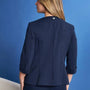 Blazer corto senza revers in jersey punto Milano elasticizzato di misto cotone BLU DORABELLA