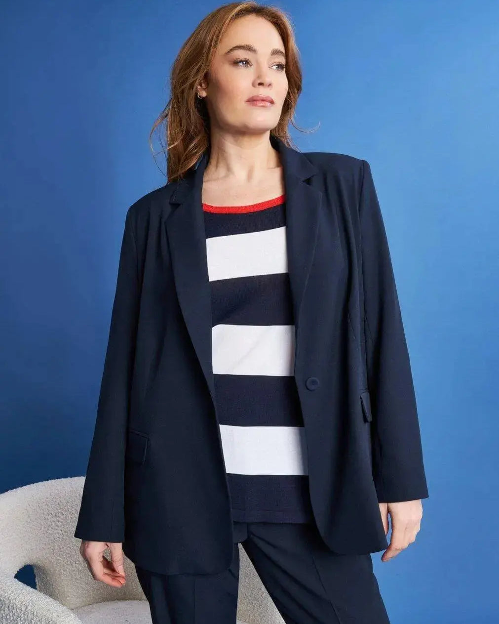 Blazer monopetto in cady tinta unita BLUE NAVY DORABELLA PIU' 49