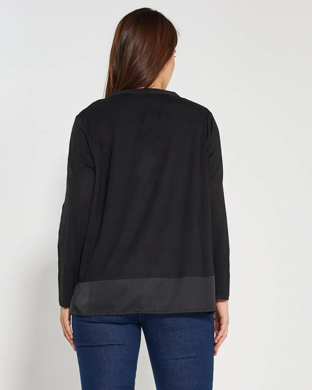 Blusa bi-materiale BLACK DORABELLA PIU'
