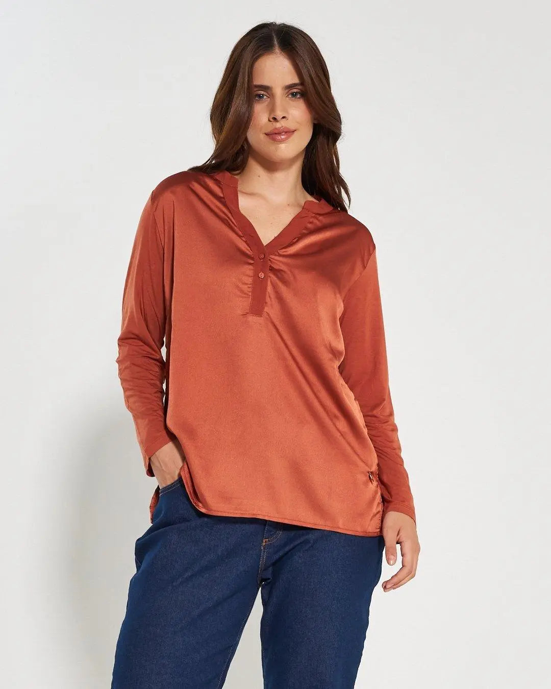 Blusa bi-materiale CANNELLA DORABELLA PIU' XXXL