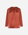 Blusa bi-materiale CANNELLA DORABELLA PIU'