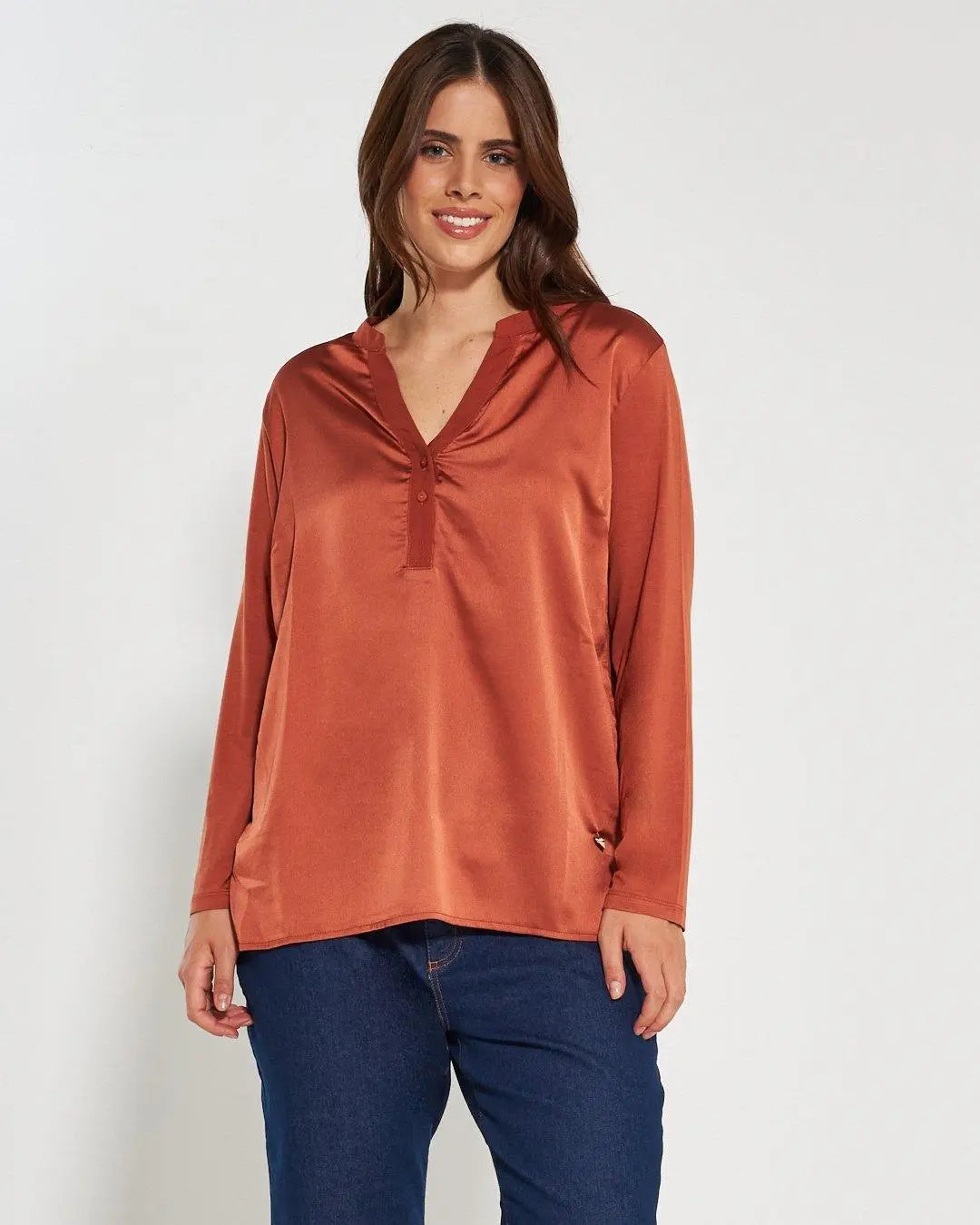 Blusa bi-materiale CANNELLA DORABELLA PIU'
