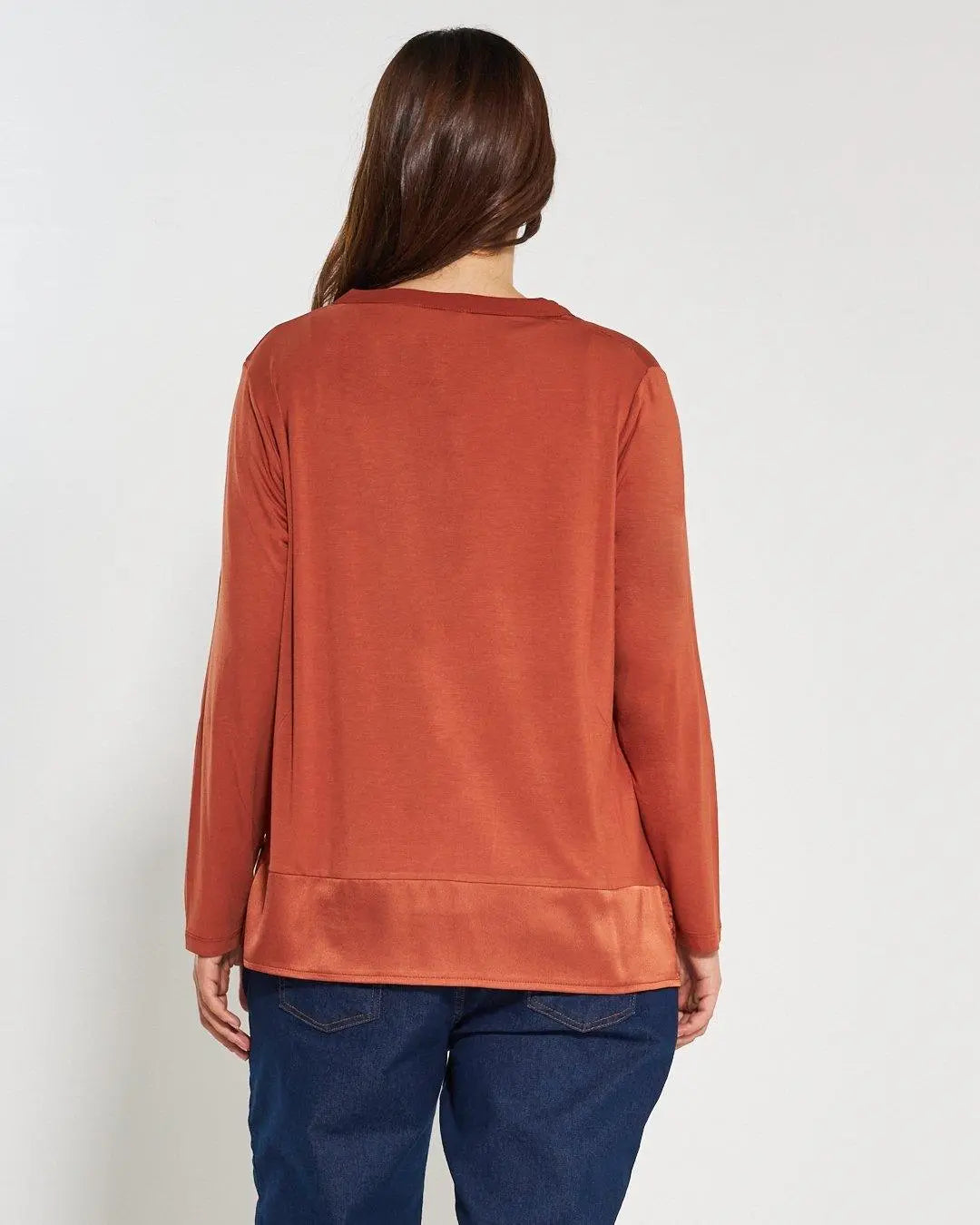 Blusa bi-materiale CANNELLA DORABELLA PIU'