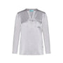 Blusa bi-materiale GRIGIO PERLA DORABELLA