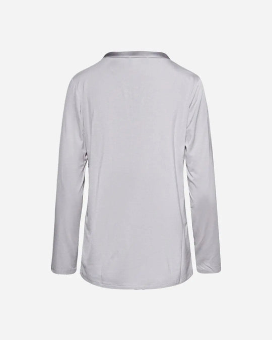 Blusa bi-materiale GRIGIO PERLA DORABELLA