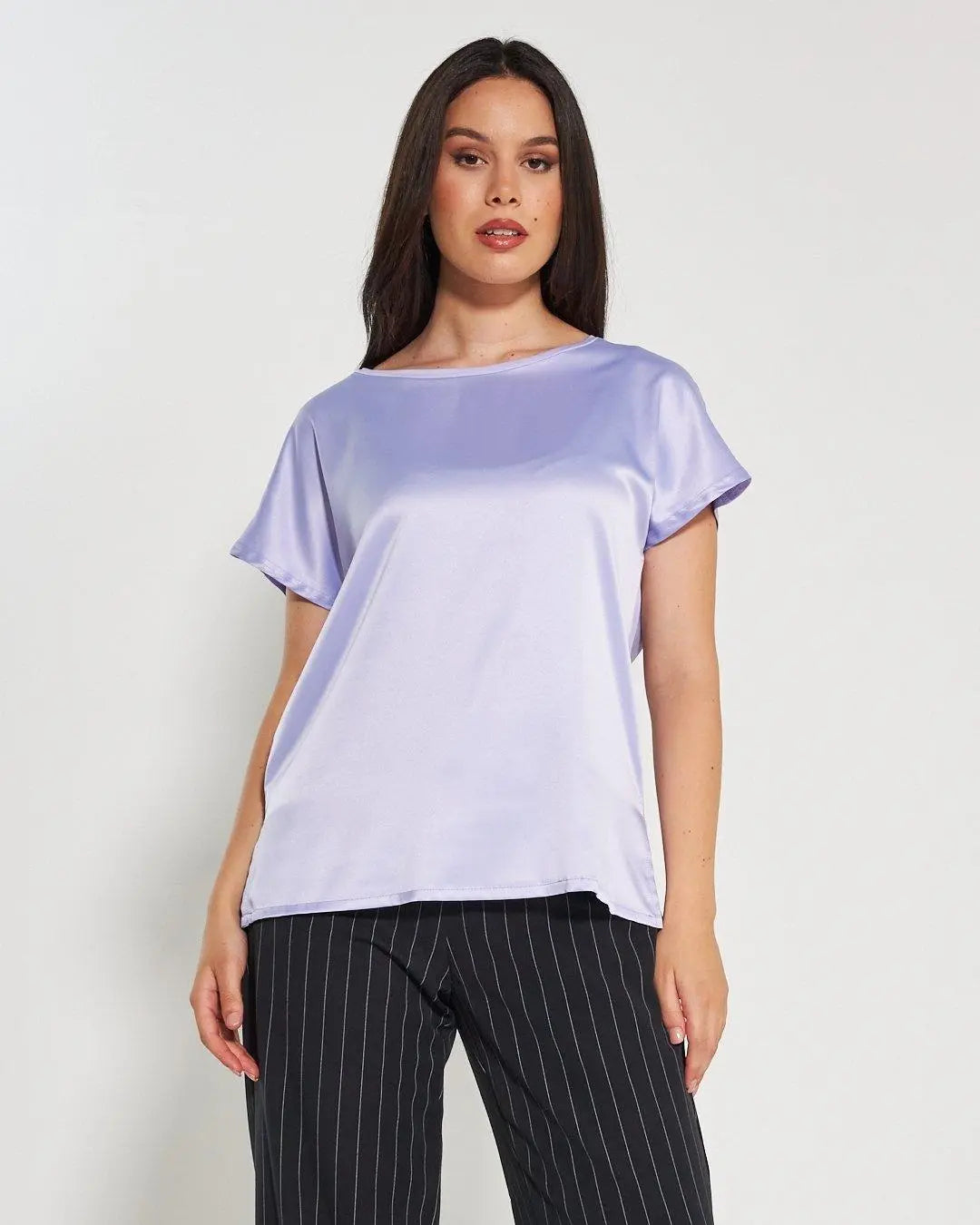 Blusa bi-materiale LILLA DORABELLA