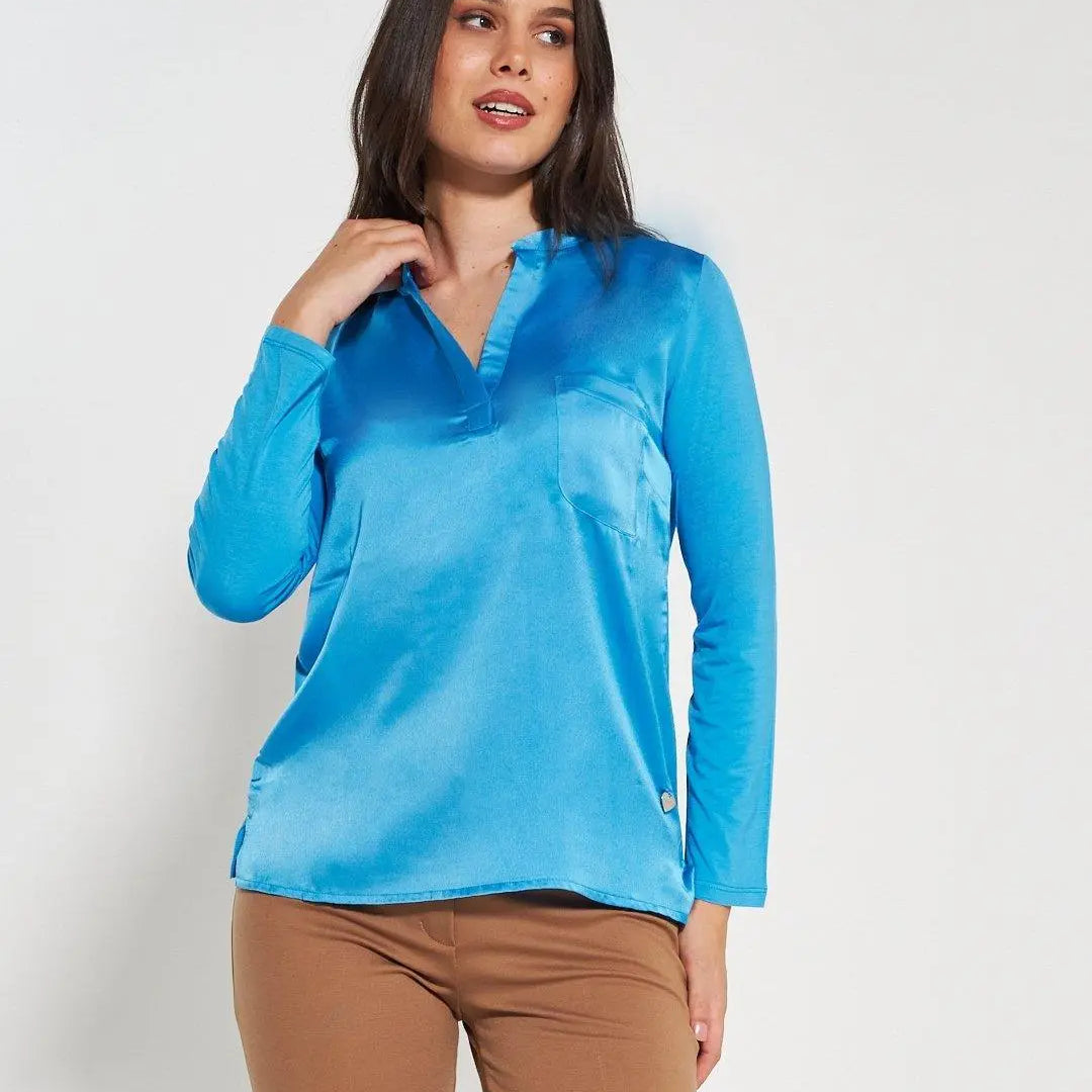 Blusa bi-materiale PAVONE DORABELLA XL
