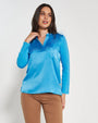Blusa bi-materiale PAVONE DORABELLA XL