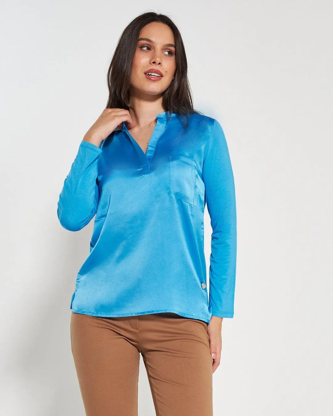 Blusa bi-materiale PAVONE DORABELLA XL