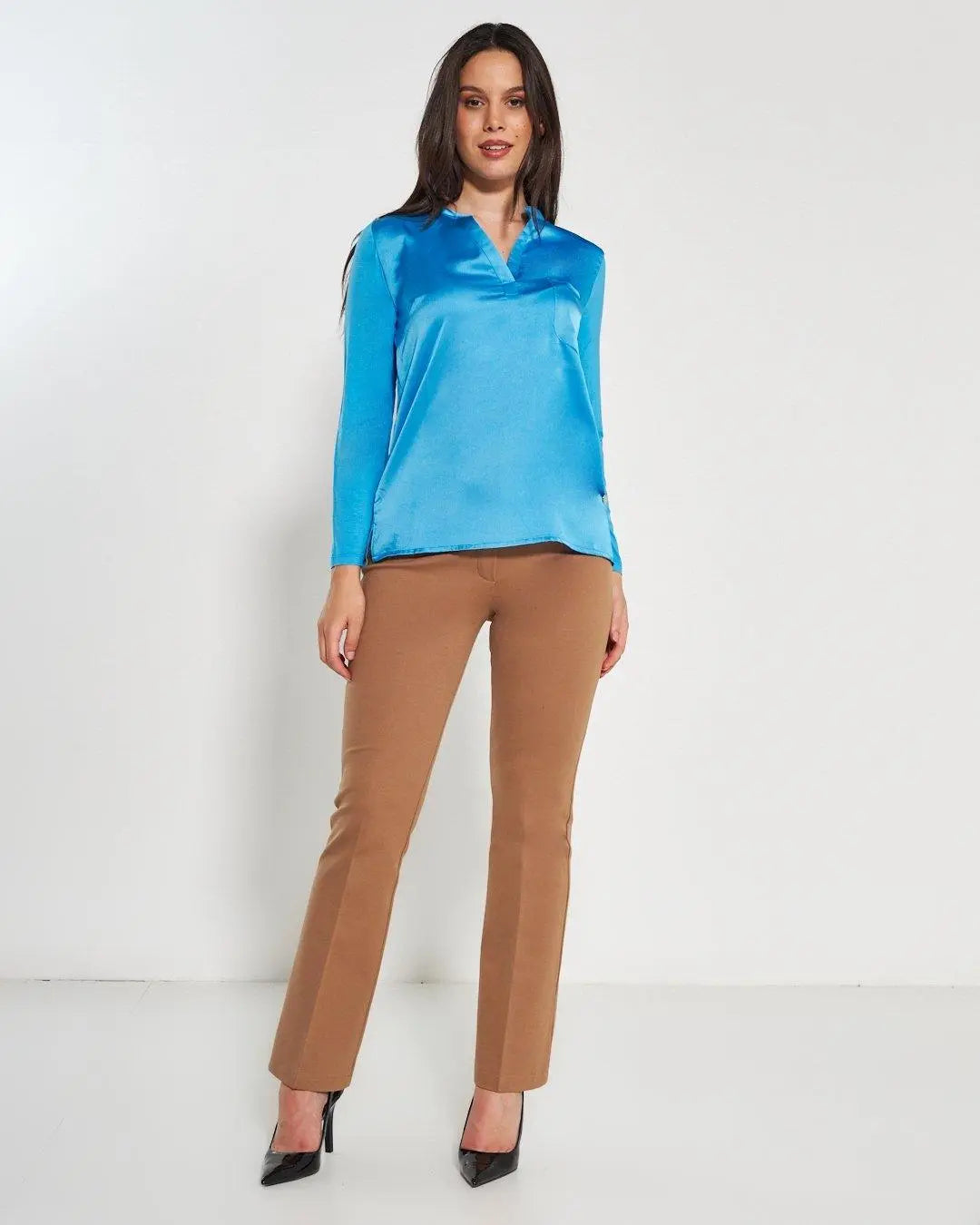 Blusa bi-materiale PAVONE DORABELLA