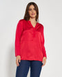Blusa bi-materiale ROSSO DORABELLA PIU' XXXL