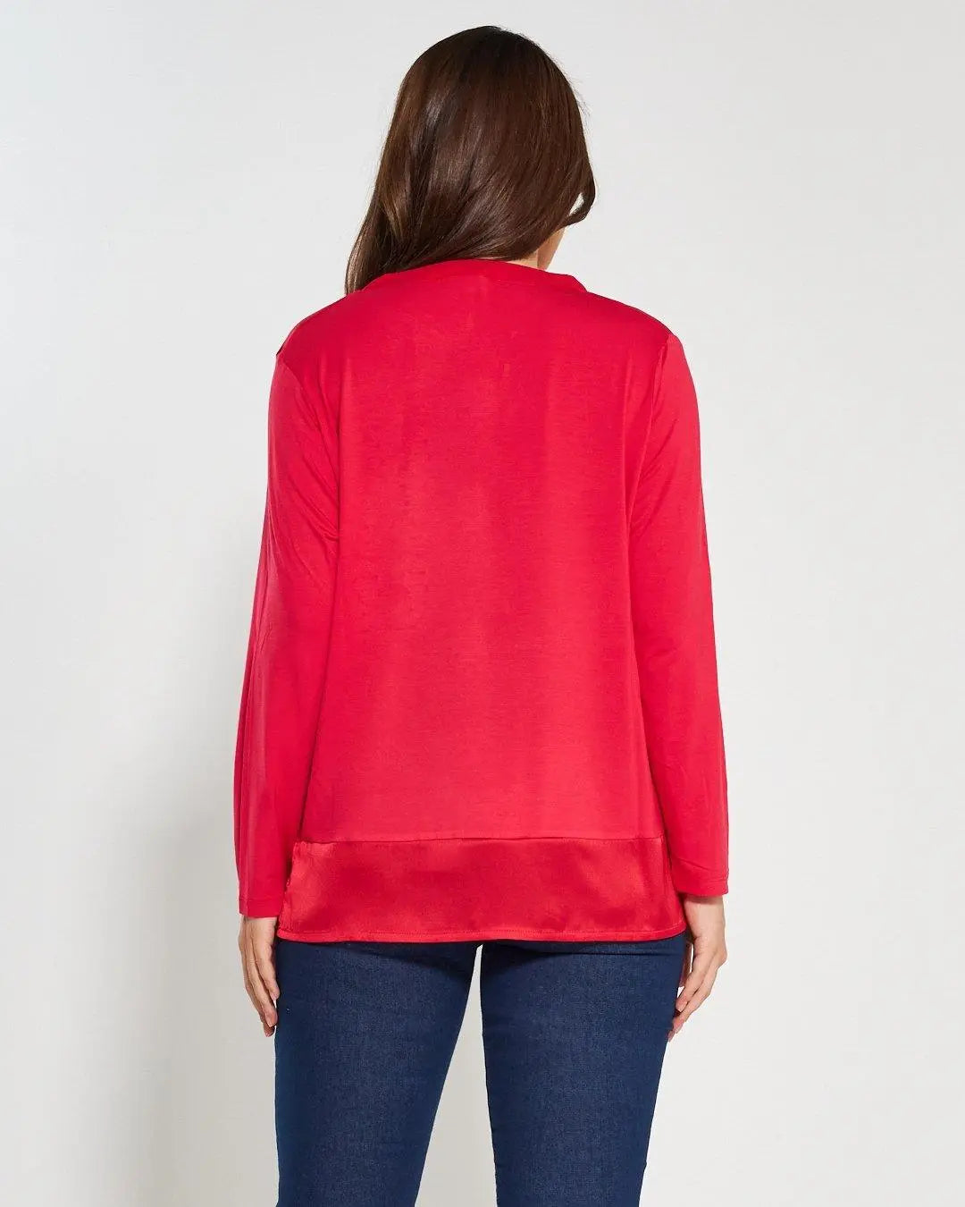 Blusa bi-materiale ROSSO DORABELLA PIU'