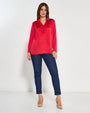Blusa bi-materiale ROSSO DORABELLA PIU'