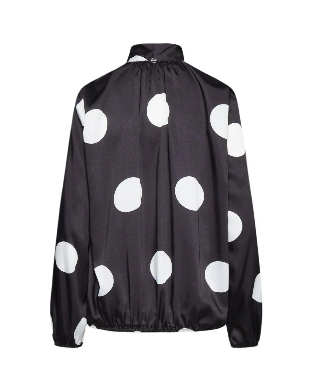 Blusa bicolore pois NERO-PANNA IRONICA