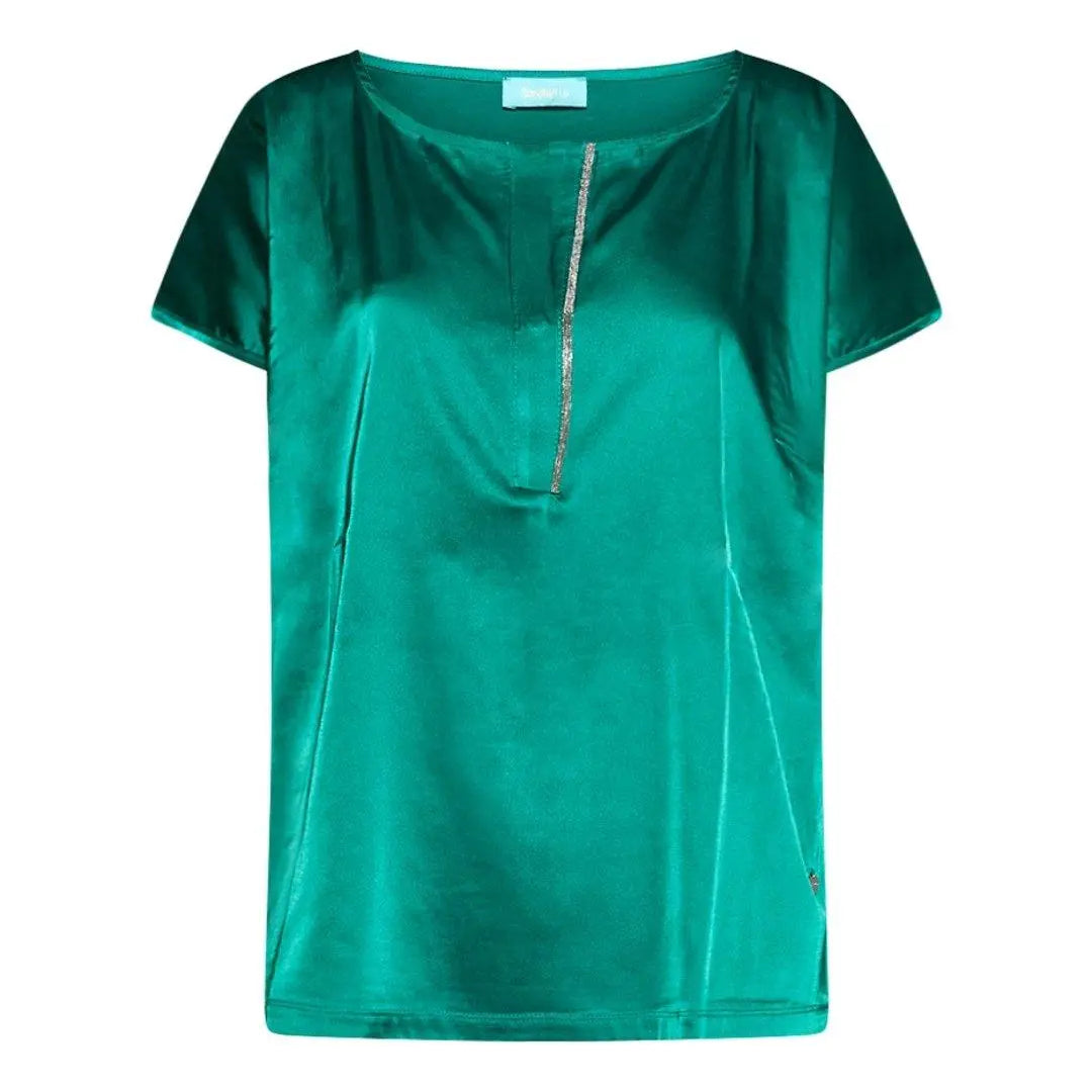 Blusa con dettaglio gioiello GREEN DORABELLA XL