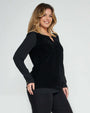 Blusa con dettaglio gioiello NERO DORABELLA XXL