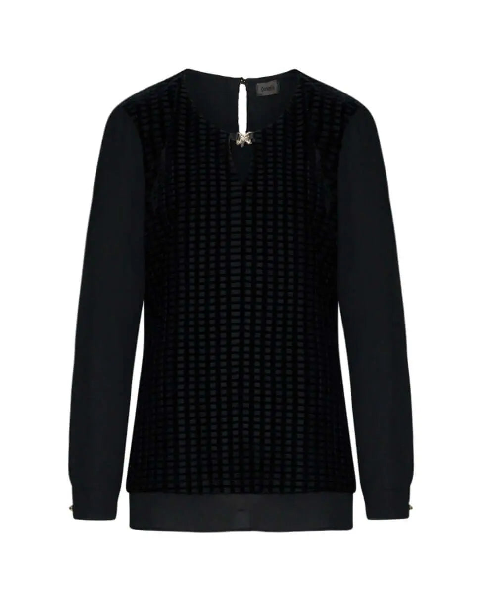 Blusa con dettaglio gioiello NERO DORABELLA