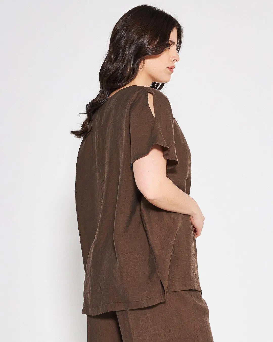 Blusa con dettaglio spacchi MORO DORABELLA PIU'